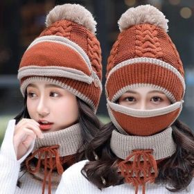 Plus velvet thick bib mask (Option: Caramel colour)