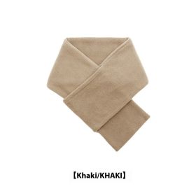 Autumn And Winter Warm Scarf Fashion Simple Solid Color Men's Polar Fleece (Option: Khaki-80 To 100cm)