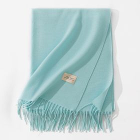Pure Color Artificial Cashmere Scarf Women's Winter High-grade Shawl (Option: 46 Water Blue-70x200cm)