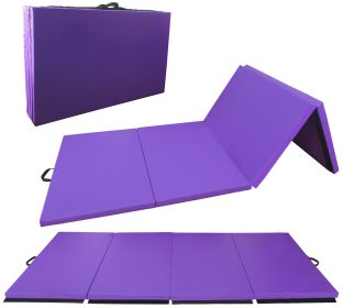 Only Supports Self Pickup  Folding Aerobics Mat, Extra Thick High-density Gymnastics Mat, Tear-resistant Aerobics Mat For Mixed Martial Arts, Stretchi (Color: Purple)