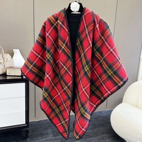 Affordable Luxury Fashion Wind Outdoor Autumn And Winter Scarf (Option: Plaid Red-130X190CM)