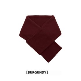 Autumn And Winter Warm Scarf Fashion Simple Solid Color Men's Polar Fleece (Option: Wine Red-80 To 100cm)