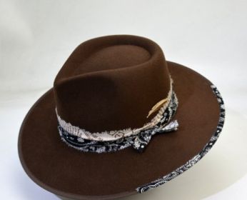 Wool-like Autumn And Winter Felt Cap British Woolen Hat (Option: Custom coffee color-LorXL)