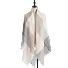 Women's Cashmere-like Plus-sized Double-sided Qicaigei Scarf Shawl (Option: D1-140X140CM)