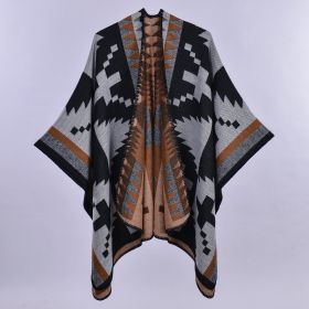 Autumn And Winter Scarf Versatile Lattice Ladies Travel Shawl (Option: Cross Border Black And White-130x150CM)