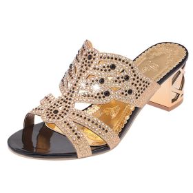 Ladies fashion sandals (Option: Black-40)