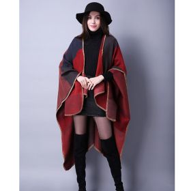 Autumn And Winter Scarf Versatile Lattice Ladies Travel Shawl (Option: Red-130x150CM)