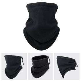 Winter Windproof Scarves Fleece Tube Scarf Mask Soft Half Face Cover SKi Snowboard Neck Warmer Gaiter Fashion Women Men Winter Fleece Face Mask Scarf (Color: Black)