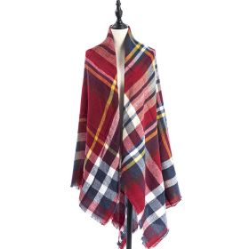 Women's Cashmere-like Plus-sized Double-sided Qicaigei Scarf Shawl (Option: D2-140X140CM)