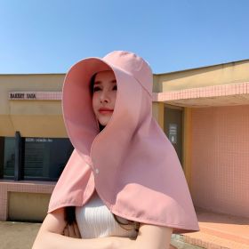 Integrated Neck And Shawl Sunscreen Hat (Option: Pink-Free Size)