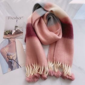 Rainbow Dopamine Mohair Tassel Scarf (Option: 9color-Above 175cm)