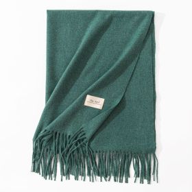 Pure Color Artificial Cashmere Scarf Women's Winter High-grade Shawl (Option: 39 Brocade Green-70x200cm)