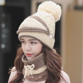 Plus velvet thick bib mask (Option: Creamy white)