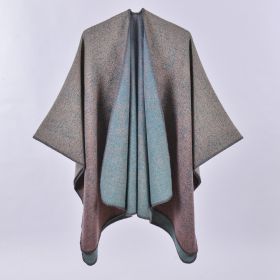 Autumn And Winter Scarf Versatile Lattice Ladies Travel Shawl (Option: Mud Dot Blue-130x150CM)