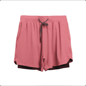Gym Clothing Men Quick Dry 2 In 1 Gym Shorts Men Polyester Spandex Breathable Shorts Men Liner Running Fitness Shorts (Option: Pink-S)