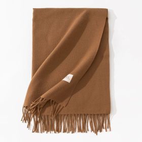 Pure Color Artificial Cashmere Scarf Women's Winter High-grade Shawl (Option: 3 Khaki-70x200cm)