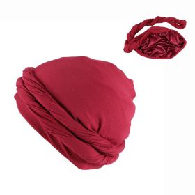 Men's Fashionable New Headband Hat (Option: Wine red-XL)
