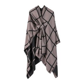 Women's Fashion Gingham Check Warm Scarf (Option: Camel)