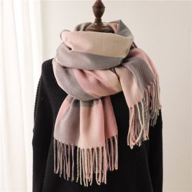 Thick Warm Outer Shawl Tassel South Korea Artificial Cashmere Scarf (Option: WT72 5 Pink-200x66CM With Tassels)