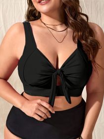 Women's Bikini Top, Chest Tie, Solid Color (Option: Black-5XL)