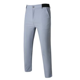 Men's Skinny Casual Pants High-stretch Business Casual Pants (Option: Gray-S)