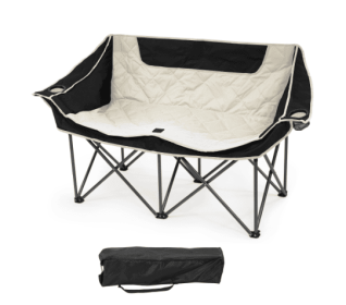 Only Supports Self Pickup  Outdoor Camping Chair, Oversized Recliner With Armrests, Cup Holder And Carrying Bag, Outdoor Heavy Duty Folding Chair (Option: Black And White)