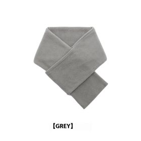 Autumn And Winter Warm Scarf Fashion Simple Solid Color Men's Polar Fleece (Option: Gray-80 To 100cm)