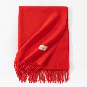Pure Color Artificial Cashmere Scarf Women's Winter High-grade Shawl (Option: 20 Orange-70x200cm)