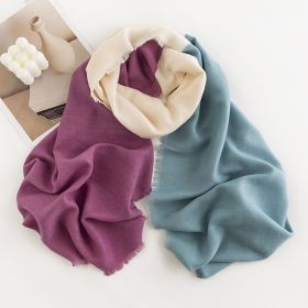 Herringbone Pattern Monochrome Artificial Cashmere Scarf Women's Simple Casual Style Tassel Warm Shawl (Option: FH2352211 Three Colors)
