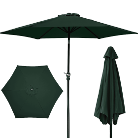 Only Supports Self Pickup  Outdoor Patio Umbrella With Push-button Tilt And Crank Handle, Beach Umbrella For Shade With 6 Sturdy Metal Ribs, UV And Wa (Option: Dark Green)