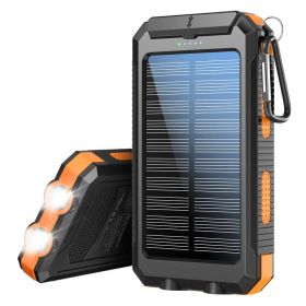 Solar Charger, 8000mAh Portable Solar Power For All Mobile Phones, Waterproof Battery Pack, Outdoor External Backup Power Charger Dual USB 5V Output - (Color: Orange)