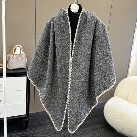 Affordable Luxury Fashion Wind Outdoor Autumn And Winter Scarf (Option: Champagne Gray-130X190CM)