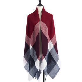 Women's Cashmere-like Plus-sized Double-sided Qicaigei Scarf Shawl (Option: C7-140X140CM)