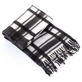 Autumn And Winter Black And White Plaid Plus-sized Thickening Thermal Men's And Women's Scarf (Option: 8 Colors-165cm)