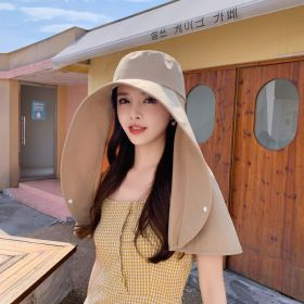 Integrated Neck And Shawl Sunscreen Hat (Option: Khaki-Free Size)