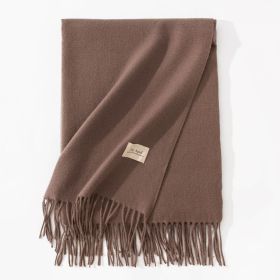 Pure Color Artificial Cashmere Scarf Women's Winter High-grade Shawl (Option: 13 Mocha-70x200cm)