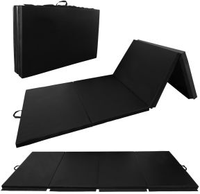 Only Supports Self Pickup  Folding Aerobics Mat, Extra Thick High-density Gymnastics Mat, Tear-resistant Aerobics Mat For Mixed Martial Arts, Stretchi (Color: Black)