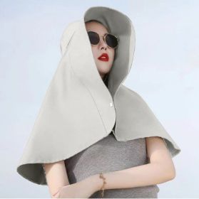 Integrated Neck And Shawl Sunscreen Hat (Option: Gray-Free Size)