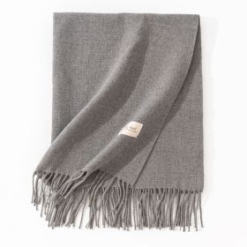 Pure Color Artificial Cashmere Scarf Women's Winter High-grade Shawl (Option: 24 Heather Gray-70x200cm)