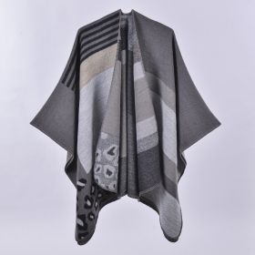 Autumn And Winter Scarf Versatile Lattice Ladies Travel Shawl (Option: Leopard Print Black-130x150CM)