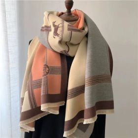 Korean Style Contrast Color Artificial Cashmere Scarf Women's New Winter (Option: Rice Noodles-185X65cm)