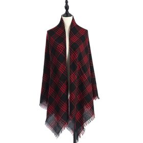 Women's Cashmere-like Plus-sized Double-sided Qicaigei Scarf Shawl (Option: D7-140X140CM)