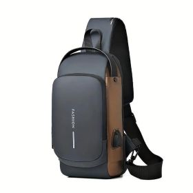 Men S Waterproof Motorcycle Chest Bag - Anti-Theft Shoulder Bag  Oxford Fabric, Multifunctional For Hiking   Outdoor Activities, Outdoor Shoulder Bag (Color: Grey)