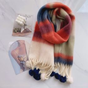 Rainbow Dopamine Mohair Tassel Scarf (Option: 6color-Above 175cm)