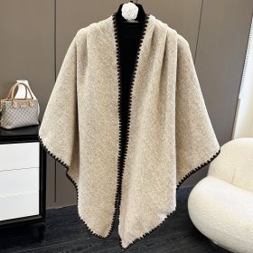 Affordable Luxury Fashion Wind Outdoor Autumn And Winter Scarf (Option: Solid Color Milky White-130X190CM)