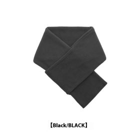 Autumn And Winter Warm Scarf Fashion Simple Solid Color Men's Polar Fleece (Option: Black-80 To 100cm)