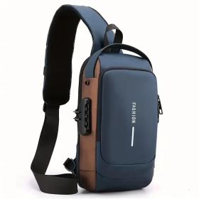 Men S Waterproof Motorcycle Chest Bag - Anti-Theft Shoulder Bag  Oxford Fabric, Multifunctional For Hiking   Outdoor Activities, Outdoor Shoulder Bag (Color: Blue)