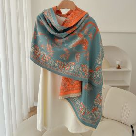 Retro High Sense Artificial Cashmere Scarf (Option: Bird Family Fenglan Orange-No Specifications)