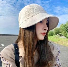 Ins Women's Sun Protection Hat Sunshade Four Seasons Adjustable (Option: Beige-Free Size)