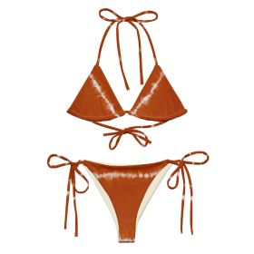 Vega String Bikini in Burnt Orange Shibori (size: 2XL)